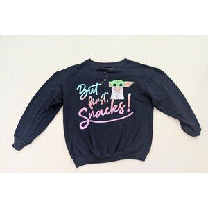 Star Wars Grogu Women's Sweatshirt Size S 4-6 Soft But First Snacks Baby Yoda